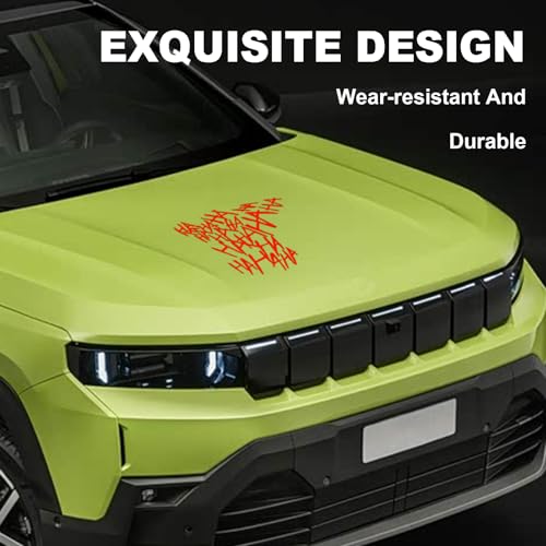 Hahaha Car Stickers Decals, Joker Haha Car Windshield Stickers, Funny Motorcycle Helmet Decal, Evil Auto Body Window Bumper Laptop Cooler Cup Decals Universal for Trucks Motorcycles (Red) - color: red