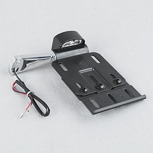 TCT-MT LED Light Side Mount License Plate Collapsible Fit for Harley Sportster XL 2004-2016 Forty Eight XL1200X Iron 883 XL883N Custom XL1200C Nightster XL1200N Roadster XL1200R Black
