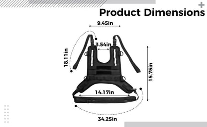 Motorcycle Tank Bag Mounting Base, Universal Fuel Tank Mount Harness, Riding Waterproof Vest with Adjustable Straps, Quick Release Buckle, D-Loop for Side Bag Storage