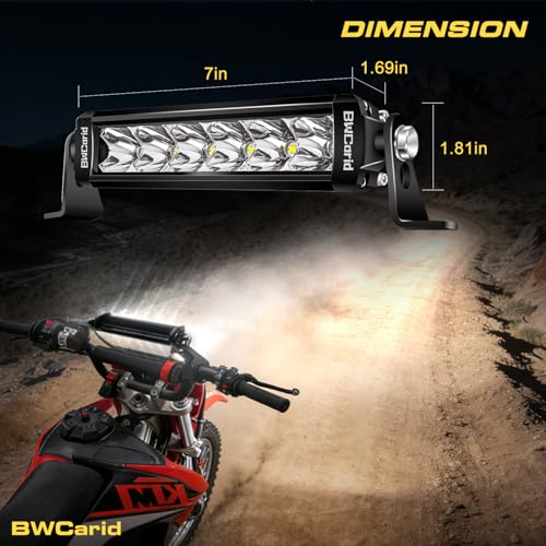 Dirt Bike Light Bar Plug and Play Motorcycle LED Headlight Bar Kit Waterproof with Switch Wiring Harness Bracket for 7/8" 22mm Handlebars SSR110 CRF110 KLX110 140 KX250 TTR110 YZ125 ATV