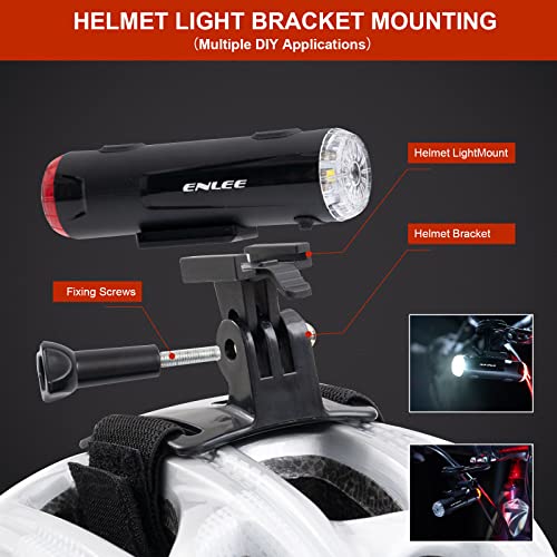 JINKEY Bike Helmet Light Front and Rear, 2-in-1 USB Rechargeable LED Bicycle Headlight & Taillight, IP66 Waterproof, 5 Warning Modes with Mounting Bracket for Night Safety Riding