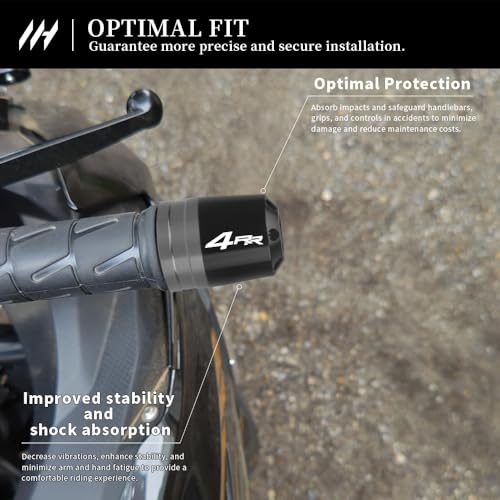 Motorcycle Handlebar End Weights For Ninja ZX-4RR 2023-2025 Heavy Duty Stainless Steel & Aluminum Bar Ends with Vibration Dampers Universal 8mm Fit Accessories (Gray) - color: Gray