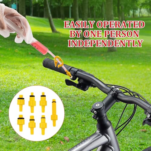 Brake Bleed Kit for SHIMANO, TEKTRO, TRP Hydraulic Disc Brakes, Brake Fluid Bleeder Kit Performance Mineral Oil Brake Fluid 120ml/4oz, Adapters for Most MTB/Road Bike Brake