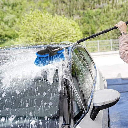 Car Wash Brush Head with Soft Bristle 8'', Car Cleaning Brush with Protective Bumper for Cleaning Auto Cars Trucks RV Boat Deck