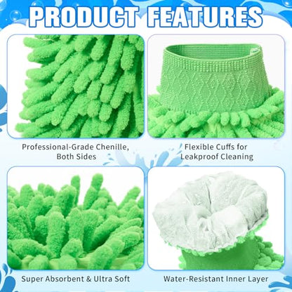 Patelai 30 Pcs Car Wash Mitts Bulk Microfiber Scratch Free Detailing Chenille Car Washing Gloves Hand Double Sided Absorbent Cars Sponge for Washing Cleaning Trucks Boats, 9.45 x 5.9 Inch(Green,Blue) - color: Green,Blue