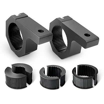 Nilight 90020B 2 Pack Mounting Bracket Kit LED Off Road Light Horizontal Bar Tube Clamp Roof Roll Cage Holder, 2 Years Warranty,Black - size: For 1"/1.5"/1.75"/2"Bar