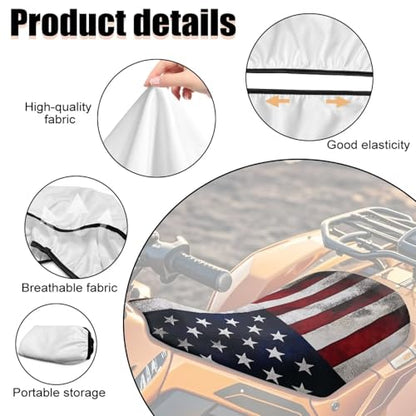 SEANATIVE American Flag ATV Seat Cover Four Wheeler Seat Cover Water-Resistant Universal Compatible with Most Motorcycle Seat Cushion Breathable ATV Seat Padded Protector - color: American Flag