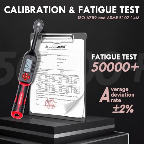 3/8" Professional Electronic Torque Wrench with LED Display, 6.8-135 N.m/5-99.6 Ft.Lb, ±2% Precision Digital Torque Wrench, Smart Buzzer Alert, Preset Memory, Peak & Track Mode for Mechanics - size: 3/8" 9pcs-Spark 6.8-135N.m/5-99.6Ft.lb