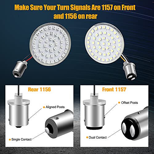Sequential Led Turn Signals, 1157 Front + 1156 Rear Blinkers with Smoked Lens Compatible with Harley Sportster Softail Street Glide Road King Cruiser Turing - color: Sequential Light & Smoked Lens