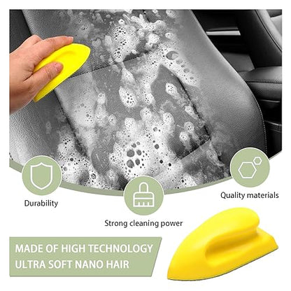 Ziciner 2PCS Nanometer Scratch-Free Car Interior Cleaning Brushes, Leather Car Seat Brusher with Easy Handle, for Vehicle Dashboand, Furniture Couch Boots Sofa, Leather Fabric