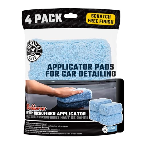 Chemical Guys Premium Grade Microfiber Applicators, 4-Pack - Soft, Scratch-Free Application for Waxes, Sealants, Glazes, and Dressings