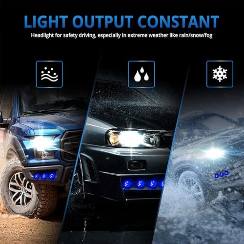 23mm DC 12V Eagle Eye COB LED Car Fog DRL Light, Blue | Black Shell, 4Pcs, Daytime Running Light, Backup Reverse Tail Rock Lights, For Car and Motorcycle - color: Blue