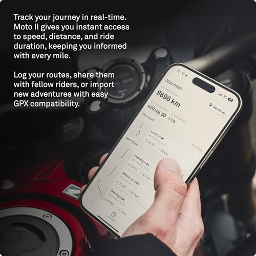 Beeline Moto II - Next Gen Motorcycle GPS Tracker | Compact Design, Waterproof Build, Simple Display & 14-Hour Battery |Glove Friendly Motorcycle Sat Nav Perfect for Adventure & Daily Commutes (Metal) - color: Silver, style: Moto II