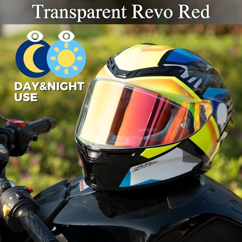Compatible With K6S Visor K6 Face Shield Replacement Tinted Visor Helmet Accessories (Transparent Revo Red) - color: Transparent Revo Red