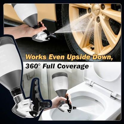 360° Trigger Heavy Duty Sprayer Bottle- Acid and Chemical Resistant, Leak Free,Industrial Adjustable Nozzle, Low-Fatigue Nozzle,Perfect for Automotive Detailing and Cleaning(17.6OZ)