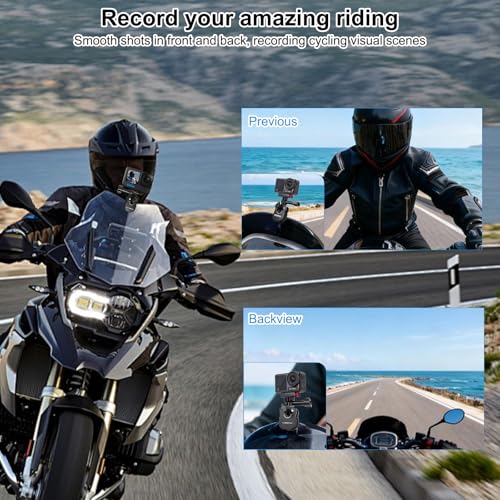Motorcycle Windshield Clip Camera Mount, Aluminum Alloy Motorbike Windscreen Clamp Mount with 1/4” Adapter for Gopro Hero DJI Action 5 4 3 2 OSMO 360 for insta360 Ace Pro 2 Action Camera