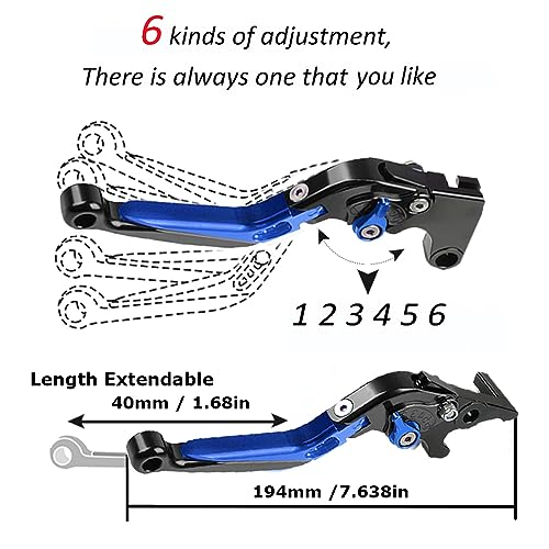 Suzuki GSX-R 600 750 1000 Motocycle Brake Clutch Levers Set - Black/Blue - color: Levers - C