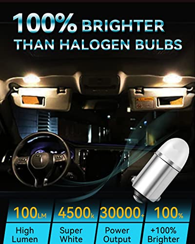 Keiurot 1893 Led Bulb 1895 1815 1816 53 57 Bulb BA9S Led Bulb for Indicator Lights Car Dome Map Trunk License Plate Courtesy Step Light Warm White DC/AC 12V, 10-Pack - color: Warm White BA9S Led Bulb
