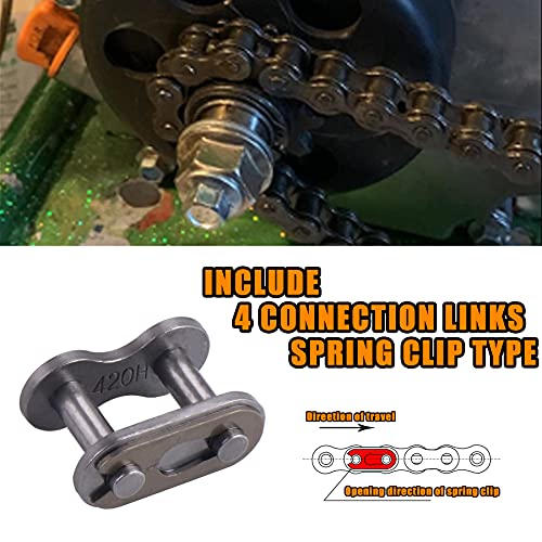 420H Motorcycle Chain+ Chain Breaker,106-Link Heavy Duty Drive Chain - size: 106