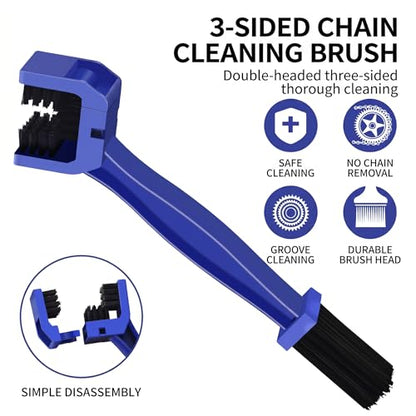 2 PCS Bike or Motorcycle Chain Washer - Plastic Steel, 3-Sided Brush, Large, Square (Red) - color: Red