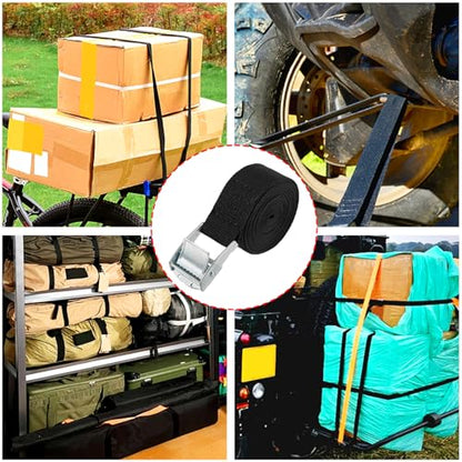 1" X 196" Lashing Strap, 10 Pack Cam Buckle Tie Down Straps for Securing Luggage, Cargo, Bicycles, Motorcycles, Black - size: Black 1" x 196"