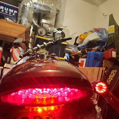 Motorcycle Universal Bullet Front Rear LED Turn Signals,Amber Blinker Indicator Red Brake Taillights Motorbike Running Light Compatible with Harley Kawasaki Honda Suzuki Yamaha Triumph Scooter - color: Amber+Red+White