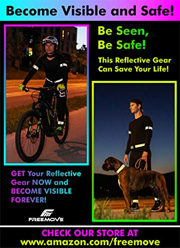 FREEMOVE Reflective SASH with 2 Bands - or - Reflective Runners Waist Belt with 4 Arm Bands > Easy to Put On/Off Reflective Gear for Guaranteed Visibility & Safety for Dog Walking, Running, Cycling - color: Pink BELT and BANDS