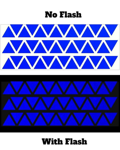 LiteMark Reflective Triangle Sticker for Bike, Helmet, White, 1 Inch - Pack of 42 Pcs - color: White