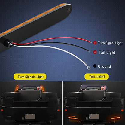 Nilight 16Inch Trailer Marker ID Bar 2PCS 11 LED Amber Turn Signals Tail Light DOT Compliant IP65 Waterproof for Truck Trailers Cargo Carriers - color: 2Pcs 16" Amber 11LED