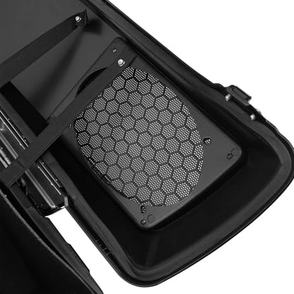 TCMT Hard Saddlebags 6x9" Speaker Lid Latch Key & Liners Carpet Insert Fits For Harley Touring Models CVO Road Glide Road King Street Glide Electra Glide Ultra Classic 1994-2013 - color: Vivid Black Chrome Latches(6x9 Speaker Lid)