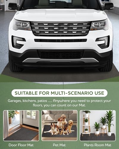 Large Garage Floor Mat 8.83'x22' for Under Car Protects Floor,Cuttable Garage Driveway Oil Drip Mat,Water Containment Rug, Non-Slip Oil Spill Mat for Kitchen/Car-Wash/Driveway/Doorway