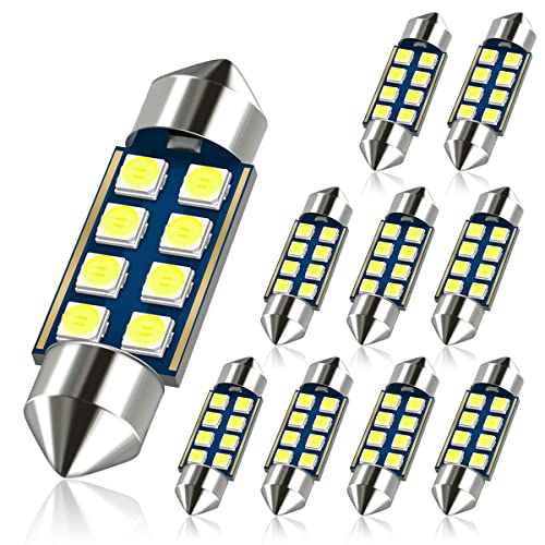 White 36mm Festoon 6418 Bulb Car LED Interior Map Dome Light | DE3423 DE3425 Size 6000K Extra Bright Also for Number Tag License Plate Cargo Trunk Door Footwell Light Canbus Error Free - color: 36MM