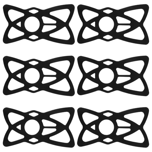 Rubber Phone Holder, 6 Pack Motorcycle Phone Mount Tether Ultra-Stable Bike Bands Compatible Bicycle Phone Mount for Scooter Bike Bicycle Motorcycle Handlebar (Black)