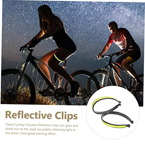 2pcs Reflective Cycling Trouser Clips Bike Leg Bands for Enhanced Visibility Professional Riding for Night Cycling and Exercise