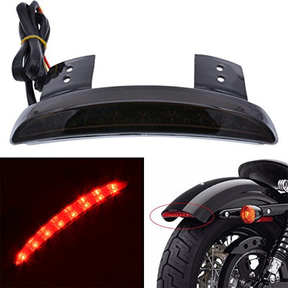 1PC Motorcycle Tail Light Chopped Rear Fender Edge LED Brake Light License Plate Light Stop Running Light for XL 883N 1200N XL1200V XL1200X (Smoke Shell) - size: NO.1-Smoke Shell