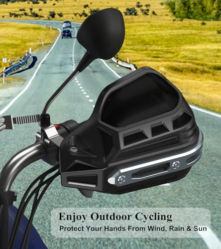 BRCOVAN Motorcycle Hand Guards with Thickened Aluminum Alloy Frame | High Strength Composite Shield, Brake & Clutch Friendly, Come with Mounting Accessories, Fit for 7/8" to 1-1/4" Handlebars