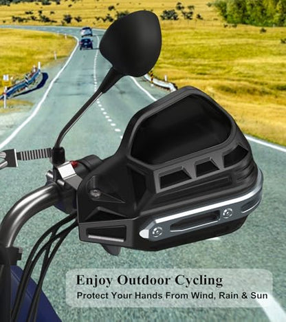 BRCOVAN Motorcycle Hand Guards with Thickened Aluminum Alloy Frame | High Strength Composite Shield, Brake & Clutch Friendly, Come with Mounting Accessories, Fit for 7/8" to 1-1/4" Handlebars