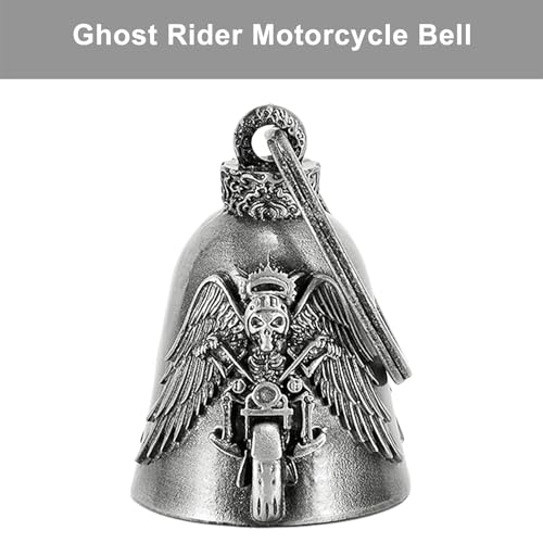 Dream Apparel Motorcycle Bell Guardian Angel Drive Away Gremlin, Biker Bell for Men Women Rider Riding, Good Luck Gift - style: Ghost Rider