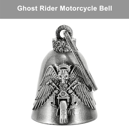 Dream Apparel Motorcycle Bell Guardian Angel Drive Away Gremlin, Biker Bell for Men Women Rider Riding, Good Luck Gift - style: Ghost Rider