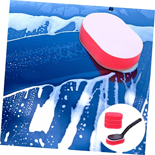 Alipis 5pcs Set Wax Applicator Set with Sponge Brush Heads Handle Efficient Tire Dressing Tool for Cars Trucks and Motorcycles Easy to Use Replaceable Waxing Applicator