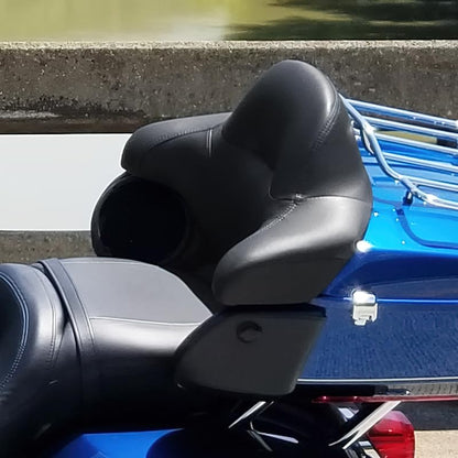 XMT-MOTO Driver Passenger Seat Backrest Pad Fit For Harley Touring Road King 2014-2023 - style: Seat+ King Chopped Passenger Backrest For Harley Touring '09-'23