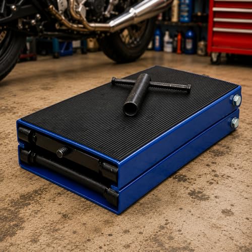Stark USA 1,100LBS Wide Deck Motorcycle Scissor Jack Lift ATV Center Crank Hoist Dirt Bike Repair Stand Mobile Motorcycle Jack (1100LBS)