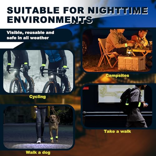 30 Pcs Reflector Band Snap Bracelet, Reflective Arm Bands, High Visibility Slap Safety Bands for Night Jogging Cycling Running Night Working Hiking