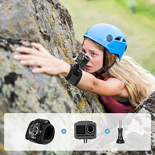 AKASO Action Camera Rock Climbing Kit Compatible with GoPro Hero 2 3 4 5 6 7 8 9 10 11, Portable Electronic Device Mount, Black - style: Head Strap & Wrist Strap Kit