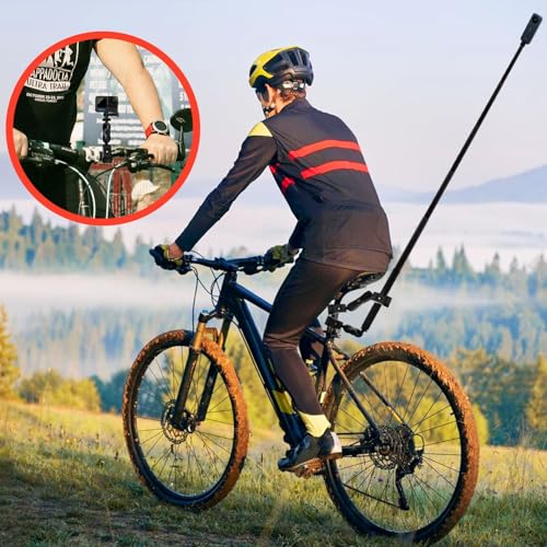 Motorcycle Double Clamp Mount Kit with 47" Invisible Selfie Stick compatible for Insta 360 X5-X Heavy-Duty Camera Bike Handbar Holder compatible for DJI Osmo Nano 360 Riding Record ATV UTV Boat