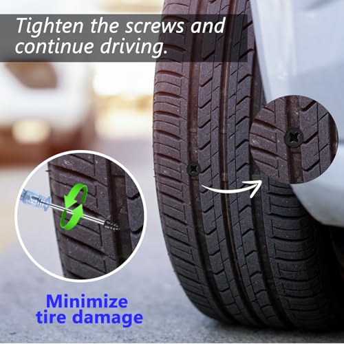 NACHLYNN 30 Pcs Tire Repair Screws Self-Tapping Rubber Fast Tool Self-Service Tire Repair Plugs Nail for Car Motorcycle Truck