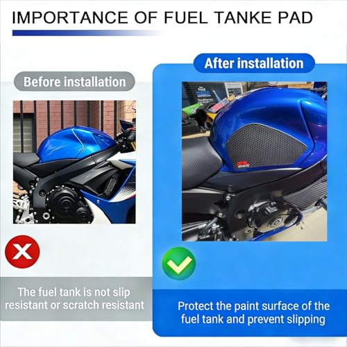 2PCS Motorcycle Tank Pad Stickers Protector Anti Slip Fuel Tank Grips Sticker Compatible with 2026 GSX-R600 2025 GSXR 600 GSX-R750 GSXR750 2019-2026