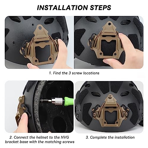 Tactical Helmet NVG Mount Shroud Steel Sports Camera Bracket Base for Fast Helmet - color: T2