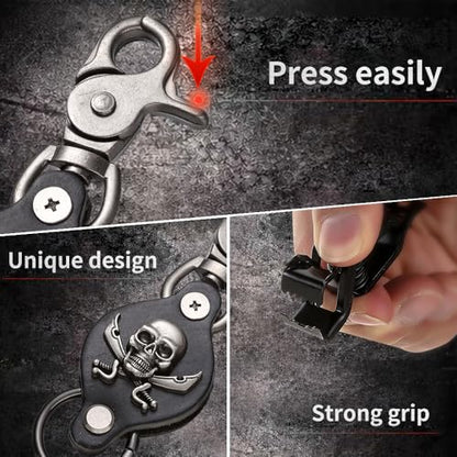 Heavy Duty Glove & Hat Clip with Carabiner, All-Metal Spring Clamp Work Glove Holder for Tool Belt, Harness, Backpack - style: Pirate