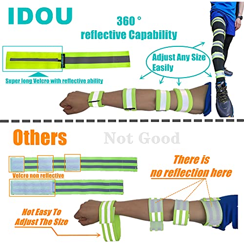 Reflective Running Gear,Reflective Bands for Arm/Wrist/Ankle/Leg,Biking Accessories for Women and Men - color: Yellow - 2 Bands